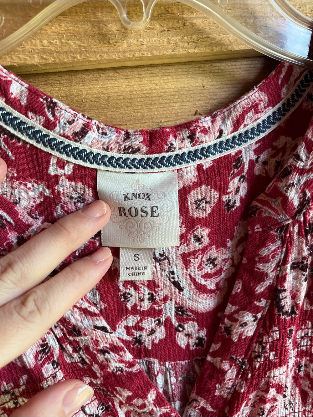 KNOX ROSE - Boho Red Floral Midi Dress Lightweight Summer Dress - Picture 4 of 11